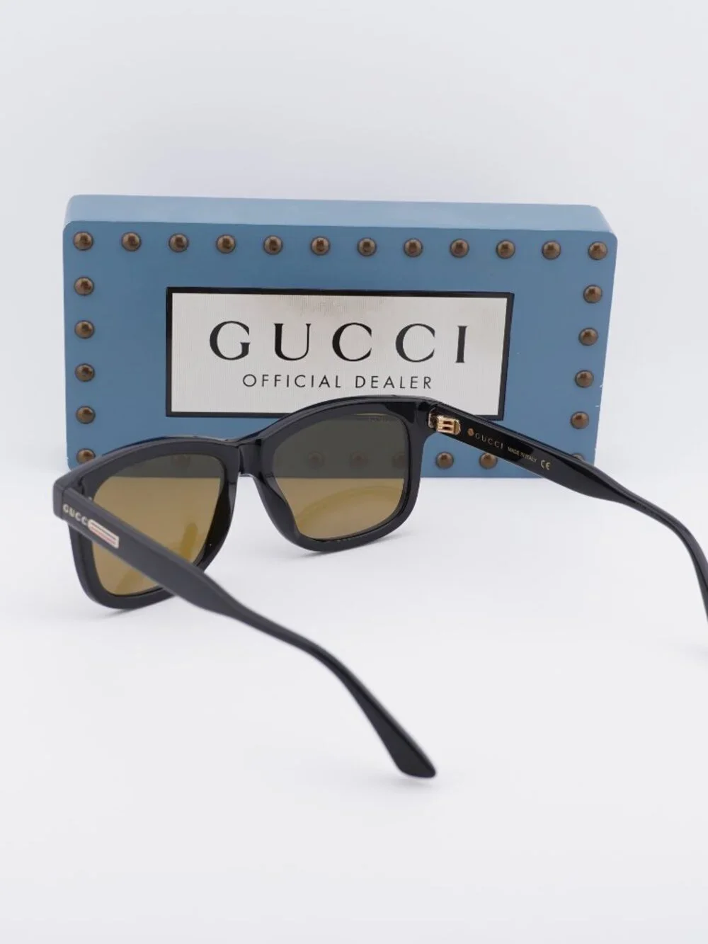 Gucci GG0824S 006 Men Rectangle Sunglasses - Black / Brown
